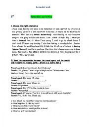 English Worksheet: remedial activities