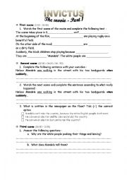 English Worksheet: Invictus - The movie - Part 1 (Nelson Mandelas life) Very detailed