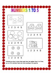 NUMBERS FROM 1 TO 5