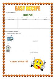 English Worksheet: RECIPE - GREEN PAT