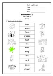 English Worksheet: Long /i/ sound - ee