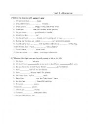 English Worksheet: Some, Any, Many, Much