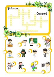 English Worksheet: Professions. Crossword.