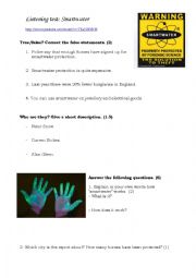 English Worksheet: Listening video activity Smartwater