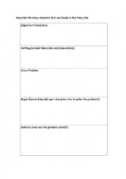 English Worksheet: Narrative elements