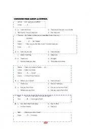 English Worksheet: Conversation test