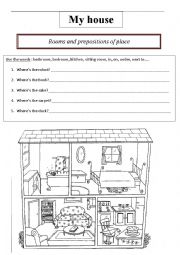 My house, rooms and prepositions of place