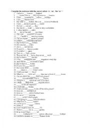 English Worksheet: Articles 