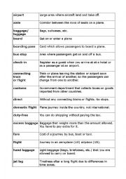 English Worksheet: Travel definitions
