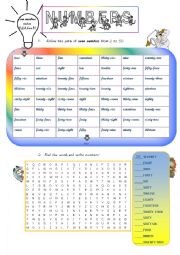 English Worksheet: Numbers (1-100)