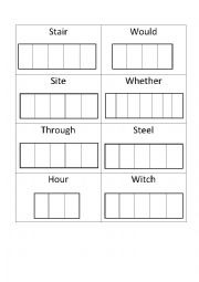 English Worksheet: Homophone Cards