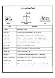 English Worksheet: court