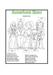 English Worksheet: American Stars