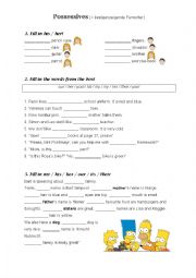 English Worksheet: Possessives - 