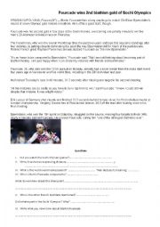 English Worksheet: Sochi Olympic games: biathlete Martin Fourcade: 2 gold medals