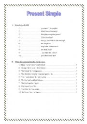 English Worksheet: Present Simple 