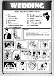 English Worksheet: topic to discuss: wedding