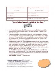 English Worksheet: FULL -OF -TERM EXAM FOR SECOND FORMERS