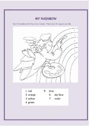 English Worksheet: my rainbow