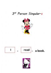 Sentence Strips-3rd person singular-s and regular verb (present simple)