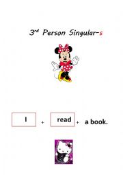 English Worksheet: Sentence Strips-3rd person singular-s and regular verb (present simple)