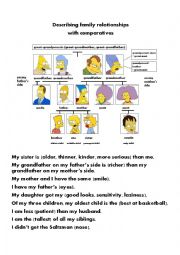 English Worksheet: Family Comparatives