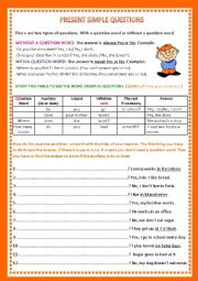English Worksheet: Present simple questions revise