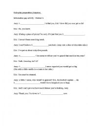 English Worksheet: Surprise theme based information gap speaking activity 