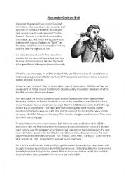 English Worksheet: Alexander Graham Bell - Reading and Writing