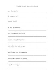 English Worksheet: Scrambled Sentences