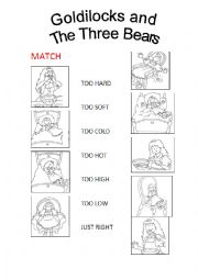 English Worksheet: GOLDILOCKS AND THE THREE BEARS