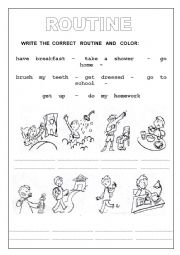 English Worksheet: ROUTINE