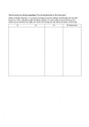 Prepositions of Time Worksheet