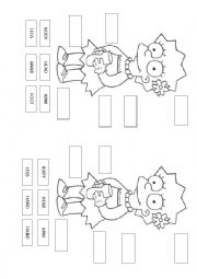English Worksheet: The Body: The Simpsons family