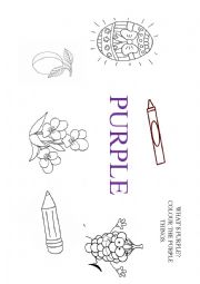 English Worksheet: Purple