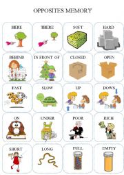 English Worksheet: Opposites