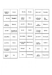 English Worksheet: Present Simple Dominoes