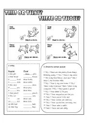 English Worksheet: this or that - 2 pages