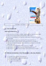 English Worksheet: Mr Beans holiday - film