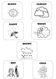 English Worksheet: Weather Flashcards