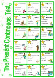 English Worksheet: The Present Continuous. Test.
