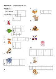 English Worksheet: A-Z animal vocabulary