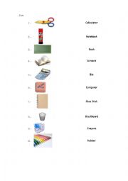 English Worksheet: Vocabulary. Classroom