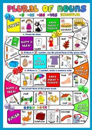 English Worksheet: Plural of nouns - boardgame