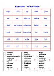 EXTREME ADJECTIVES with KEY