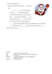 English Worksheet: Santa Claus coming to town song