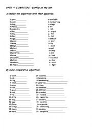 English Worksheet: Making comparison