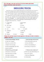 English Worksheet: Work on the text