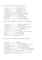 English Worksheet: Superlatives &Comparatives