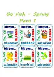 English Worksheet: Spring Go Fish. Part 1